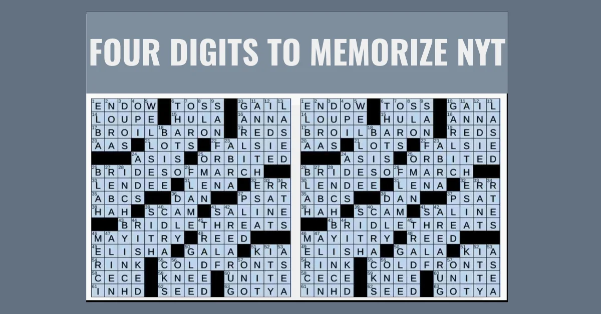 Everything About Four Digits To Memorize NYT