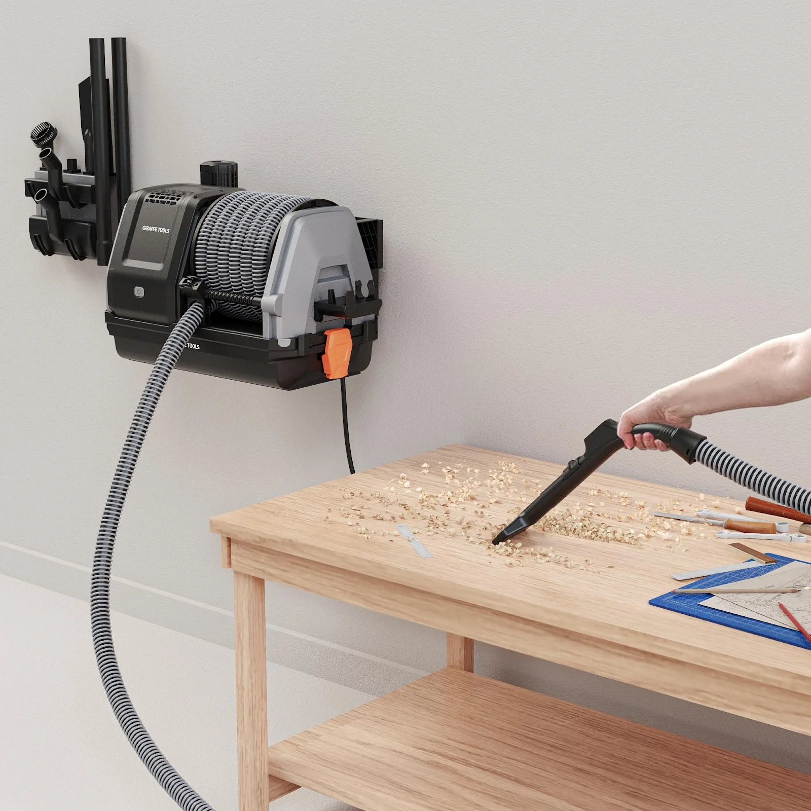 Giraffe Tools Wall Mounted Vacuum Cleaner
