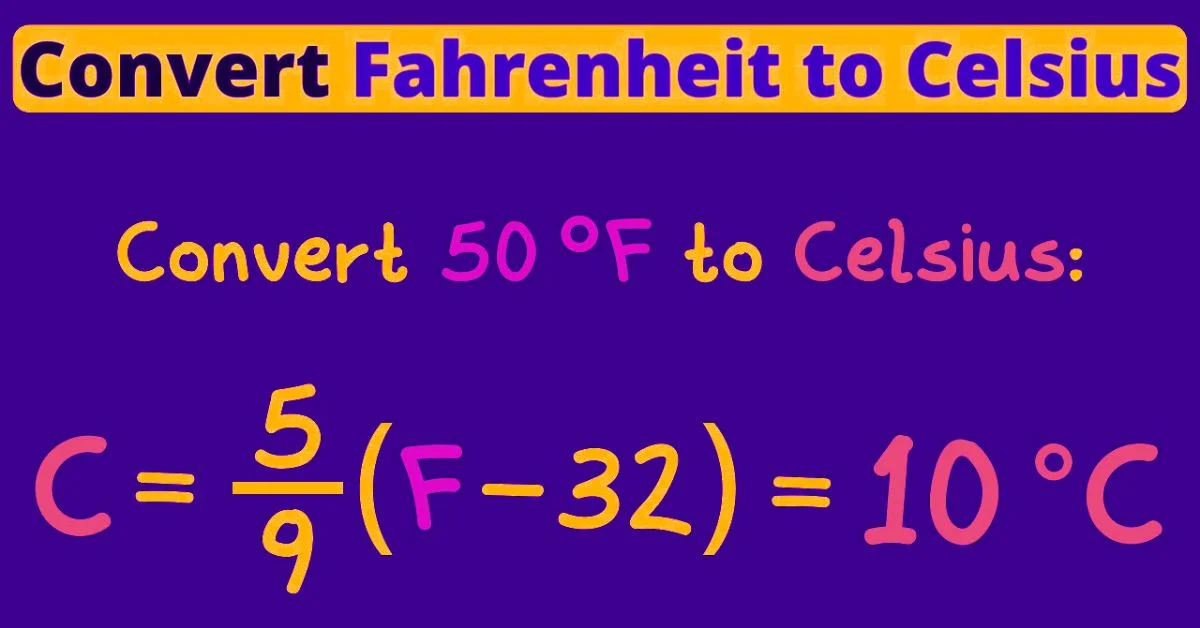 50 degrees c to f