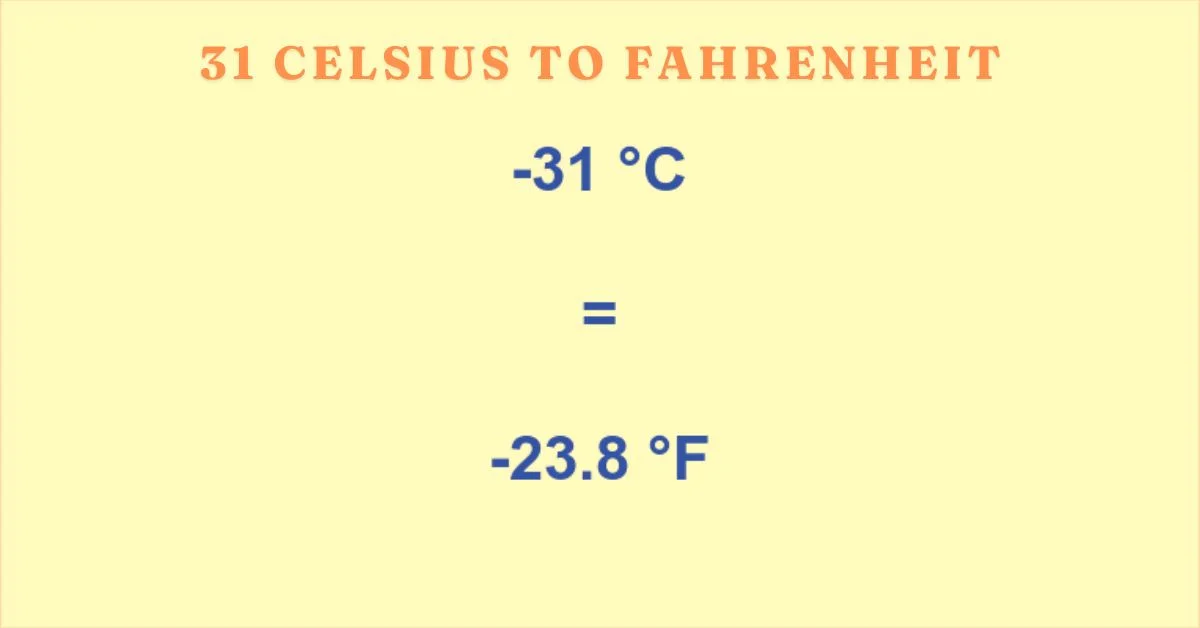 31 celsius to Fahrenheit
