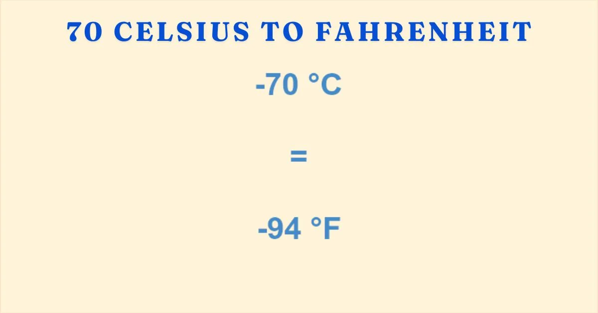 70 celsius to Fahrenheit