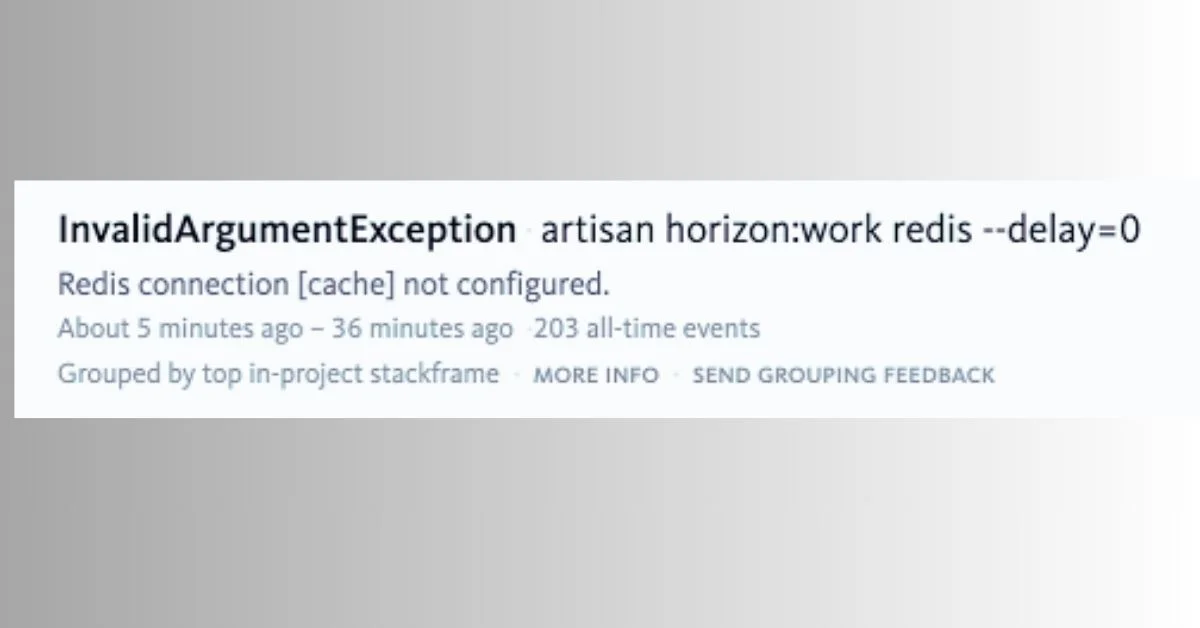 laravel redis connection [cache] not configured